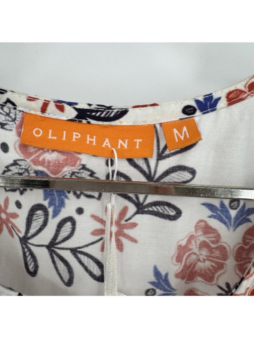 Oliphant Cotton Floral Paridiso Navy V-Neck Maxi Dress size M Medium NWT $298 - Picture 3 of 6